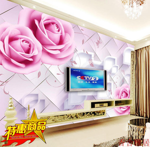 客厅简欧3D壁纸电视背景墙布现代简约新中式壁画墙纸环保影视墙画