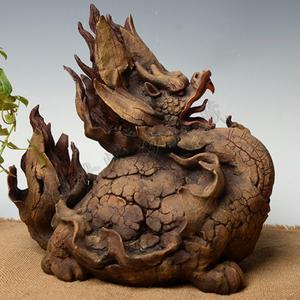中国紫砂雕塑大师沈益新 宜兴全手工原矿摆件把件茶宠精品 龟龙