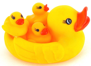 戏水玩具 婴幼儿洗澡玩具 儿童洗澡小鸭子母子鸭大黄鸭捏捏叫小鸭