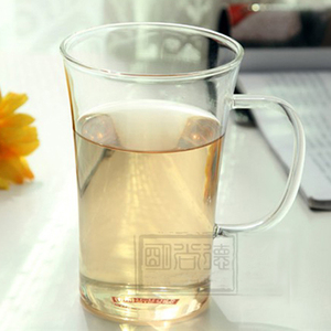 明尚德耐热透明玻璃杯花茶绿茶带把杯子水杯家用果汁牛奶杯泡茶具