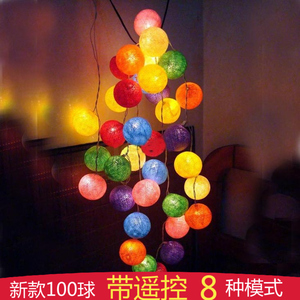新年串灯装饰泰国线球小彩灯七彩浪漫线球装饰灯闪灯电池LED灯USB
