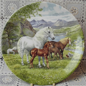 英国 Davenport 威尔士山地矮马 限量版收藏装饰盘（直径21厘米）