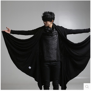 韩版发型师潮男春夏非主流个性开衫上衣披肩斗篷长款刺客外套披风