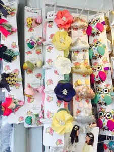韩国童装正品代购进口珍珠花朵女童发饰弹簧发夹
