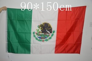 现货包邮 90*150cm 3*5ft 墨西哥国旗 4号涤纶旗帜 Mexican Flag