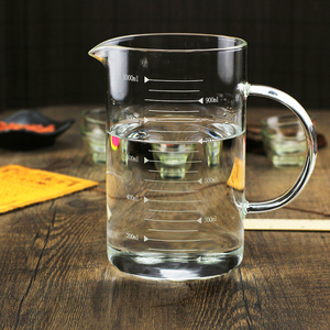 耐热玻璃带刻度量水杯厨房烹饪烘焙实验室大容量计量容器杯大量杯