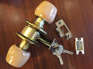 德力威 榉木球形锁球形门锁 房门锁室内卧室卫生间锁圆锁芯