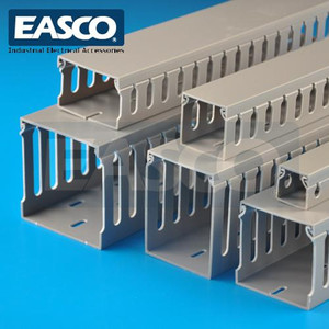 上海EASCO PVC塑料灰色线槽100 120配电箱控制柜走齿形开口行线槽