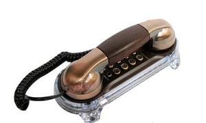 美思奇欧式经典复古电话机 时尚仿古壁挂式电话座机 创意发光边圈