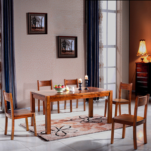 衍艺实木餐桌中式家具餐厅组合简约现代小户型饭桌红椿木古典方桌