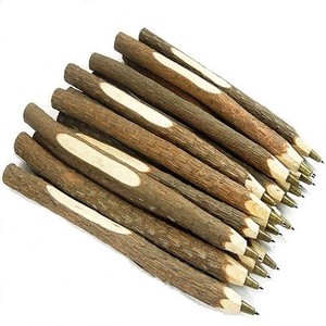 原始风 原生态木质圆珠笔创意韩国个性木制笔手工复古树枝圆珠笔