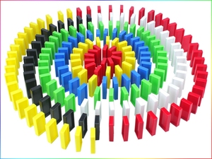 标准比赛塑料多米诺骨牌100片儿童益智快手视屏道具玩具机构培训