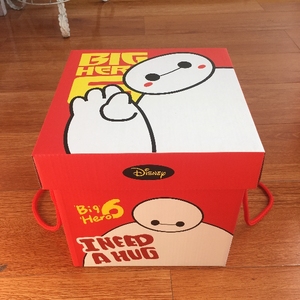 新款零食礼品盒正方形红大白盒子手提式水果礼盒包装盒
