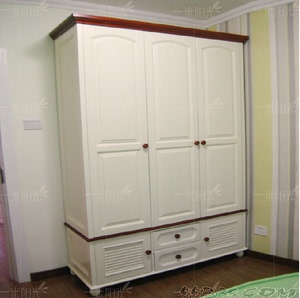 北京定制整体实木衣柜 美式乡村 地中海 比邻乡村风格实木衣柜