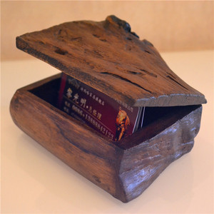 诗玛哈东南亚风格实木木雕摆件名片盒桌面装饰创意收纳盒个性装饰