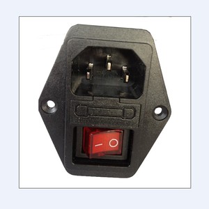 EMI抗干扰电源滤波器DF102-3A-01 220V 开关指示灯 插座 保险丝