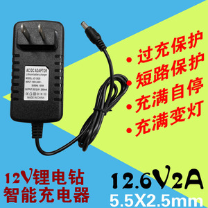 12V锂电池手电钻1A/2A/6A/10A/20A电煤专用3串聚合物充电器包邮