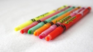 库存美国crayola绘儿乐 6色长杆儿童安全无毒 可旋转蜡笔