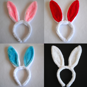 儿童动物表演演出头饰道具可爱小白兔子耳朵头箍领结尾巴三件套