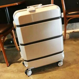 复古时尚新款高档铝框拉杆箱万向轮男女学生个性行李箱密码旅行箱