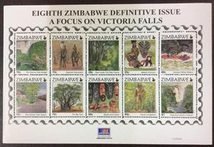 津巴布韦 2015年 旅游 邮票 桥骑象树木瀑布面具工艺品漂流小全张
