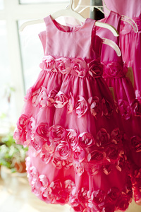欧美 外贸 原单  美国儿童装 女童 玫红色 礼服裙子 连衣裙 生日