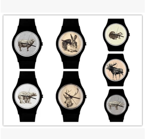 【美国代购】MAY 28TH黑色塑料表带个性素描系列男女款腕表/手表