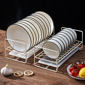 厨房碗碟e沥水架橱柜内置轻奢碗碟套装家用收纳碗筷台面水槽置物