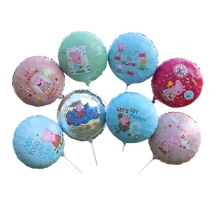 18寸卡通佩奇街卖气球带杆商场微G商地推吸粉大号小猪气球礼品