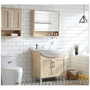 新品大肚子面盆浴室柜和组合北欧落地式卫生间洗R手盆实木洗漱台