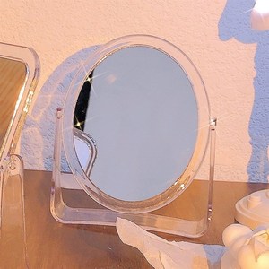 大学生宿舍专用镜子化妆镜女生桌上可爱风立式桌面双面可携式小镜