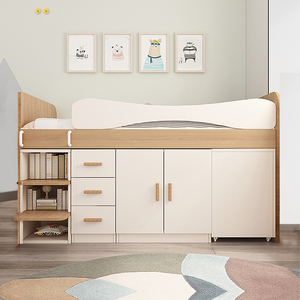 儿童床具高床带米桌衣柜小户型储物多功能1.2书床家半组合套装