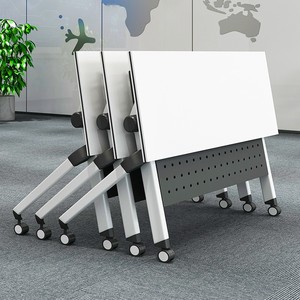 可折叠会议桌椅组合双人课桌活动拼接移动长条桌会V议室办公培训