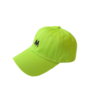 绿色棒球帽子女夏天韩版浅绿色荧光绿潮男街头休闲字母刺绣鸭舌帽