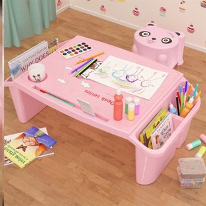 塑桌脑上书桌小桌子笔记本电床桌宝宝幼儿学生学习Y料儿童玩具桌