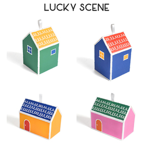 【吉祥道具】彩色小房子糖果袋房屋曲奇饼干甜点牛轧喜糖盒子韩式