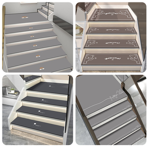 灰色楼梯地步垫可擦洗防滑硅藻泥地垫免J洗复式阶可台阶踏毯梯定