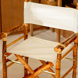 竹藤导演椅折叠帆布椅靠背休闲椅庭院阳台椅子美式简约复古椅餐椅