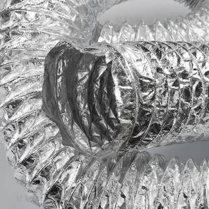铝箔玻纤布管 银色耐高温加厚纤维布排气抽风钢丝伸缩软管复合管