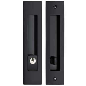 移门锁美式黑色木门吊轮折叠门推拉门锁卫生间嵌入式暗藏滑门钩锁