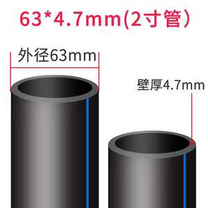 pe管自来水管20水管25硬管32四分40管子50热N熔63塑料4分6黑色一