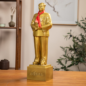 毛主席工艺品家居雕塑像摆件 毛泽东客厅装饰品时尚铜像 全身纯铜