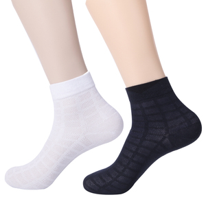 6双浪莎男袜男士短袜大尺码白色袜子夏季超N薄款纯棉网眼中筒袜全
