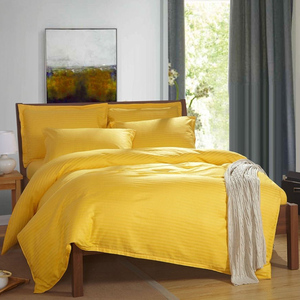 新品纯棉b床单床笠四件套纯色全棉宾馆被套酒店布草橘黄色家用床