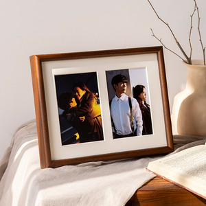 实木创意组合相框摆台打印加洗照片做成情侣婚纱照两三四连画挂墙