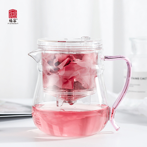 福容泡茶壶玻璃过滤泡茶杯家用茶具套装玻璃过滤内胆冲茶器飘逸杯