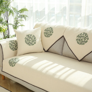 北欧棉麻沙发垫四季通用防滑坐垫简约现代客厅沙发套罩巾全包定做