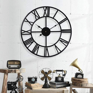 美欧式复古钟表挂钟客厅大气铁艺罗马数字美容院钟挂墙面时钟个性