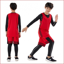 Goodandma childrens tights set running fitness clothes mens training quick-drying clothes sports four-piece Children