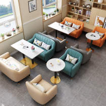 2022 new light lavish café sweet milk tea shop Rest area Business talks to receive casual pair of sitting leather sofas